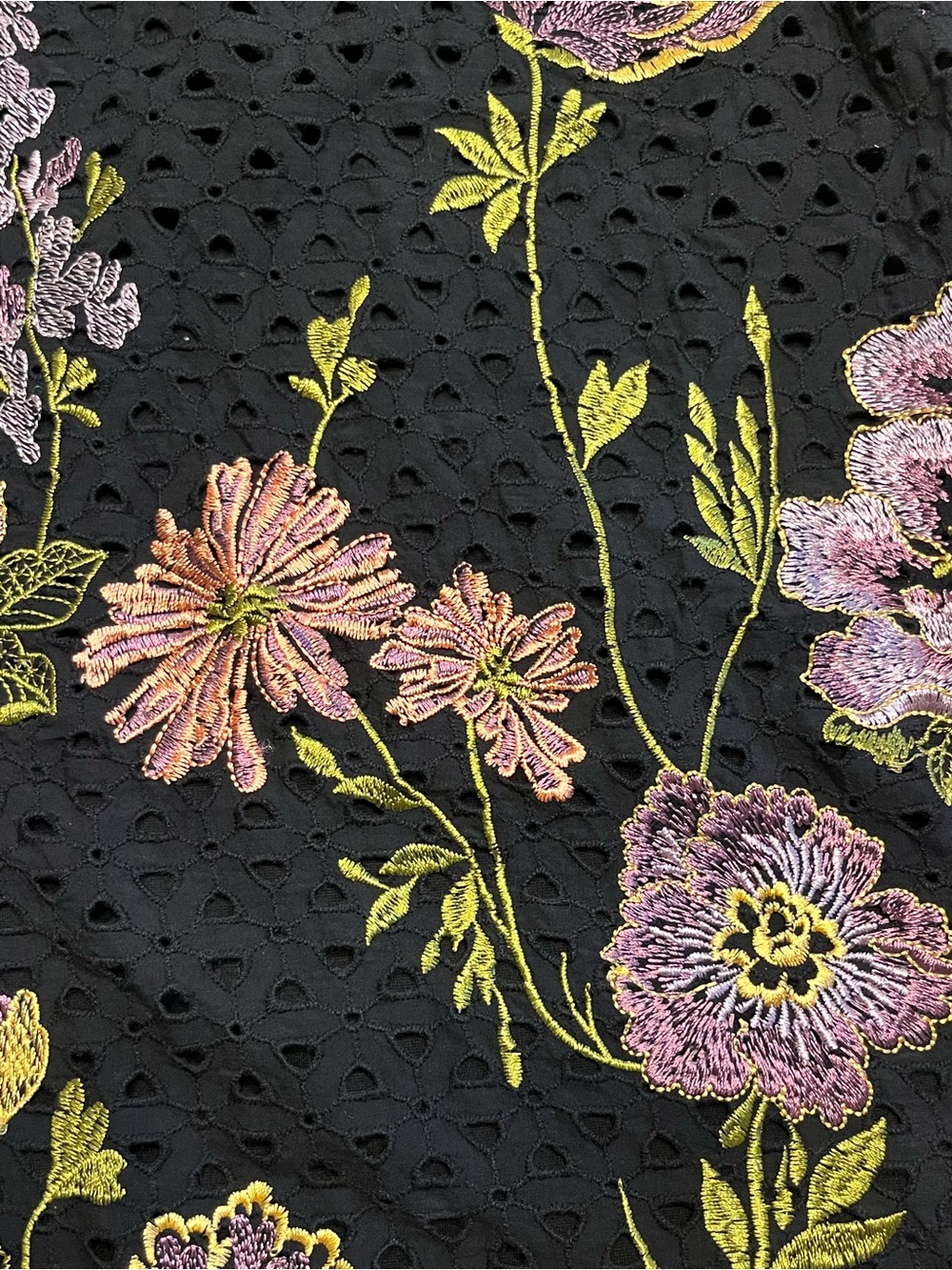 Anthropologie Meadow Rue Harriet Black Embroidered Floral Eyelet Tank - Picture 5 of 6